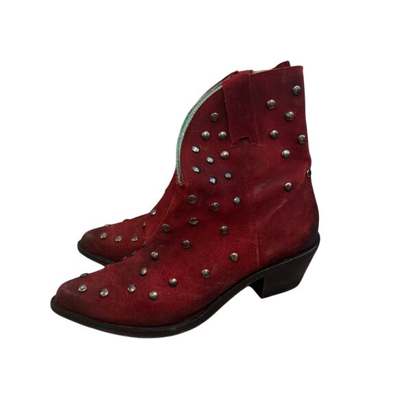 Corral red suede Studded Leather Western Boots - Picture 2 of 14